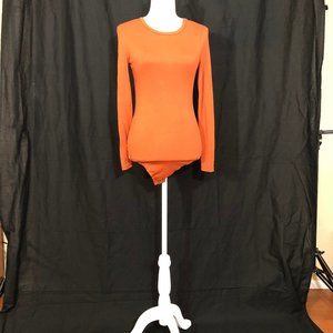 Pumpkin Orange Bodysuit - Long Sleeve